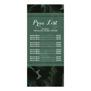 Lista de Preços do Menu Green & Black Chic Folhas