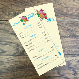 Lista de Preços do Menu Plana de Computador Vegan