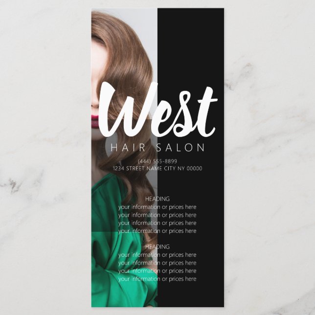 Lista de Preços do Menu Salão Hair (Frente)