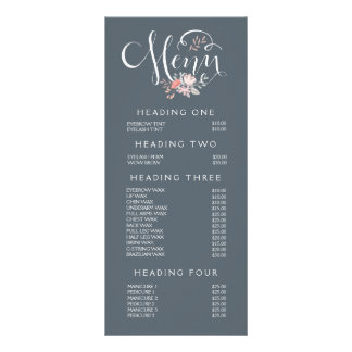 Lista de Preços do Menu Stylist do Salão de Mão