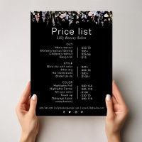 Lista de Preços do Salão de Bela Bela Flor Selvage