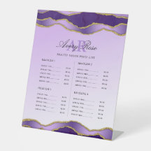 Lista de Preços do Salão de Bela Dourada e Violeta