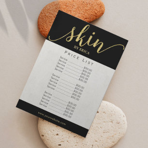 Lista de Preços Elegante de Esteticista de Spa de