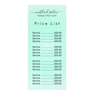 Lista de Preços em Suporte de Cartão para Salão Mo