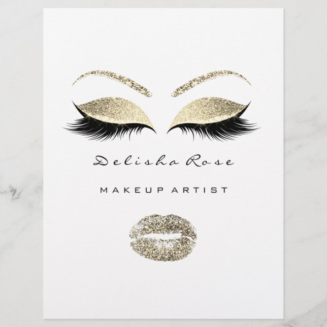 Lista de Preços Folheto Olhos Brancos Pretos Lábio (Frente)