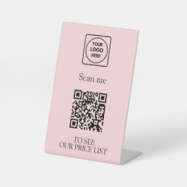 Lista de Preços QR Code Rosa Bege | Logotipo Sem C