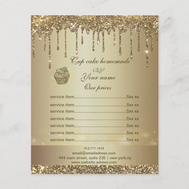 Lista de Preços Serviço Sparkly Drips Folheto (Frente)