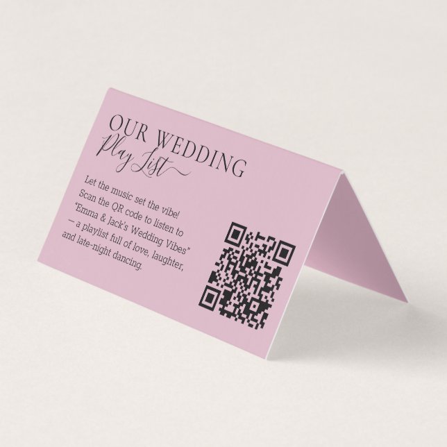 Lista de Reprodução Código QR Rosa Casamento (Frente)