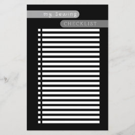 lista de verificação de costura branca