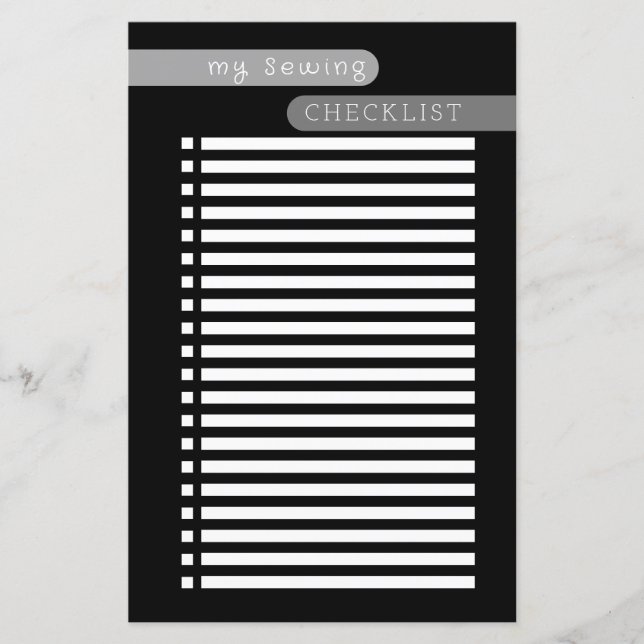 lista de verificação de costura branca (Frente)