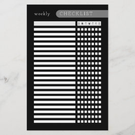 lista de verificação semanal preto branco