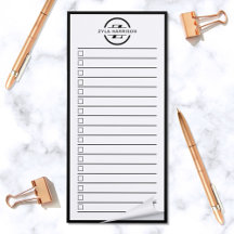 Lista do Nome do Monograma Branco Preto Moderno a 