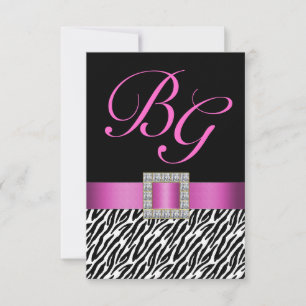 Listas de Casamento RSVP Listras de Zebra com Letr