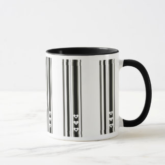 Listra a caneca preta dos corações de n