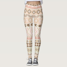 Listra asteca tribal bege Legging da areia