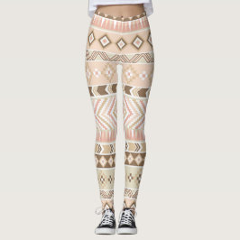 Listra asteca tribal bege Legging da areia