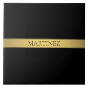 Listra de Faux Dourado e Fundo Preto Elegantes ou
