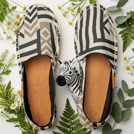 Listra de Zebra Abstrato Bege Preto Marfim Monocro