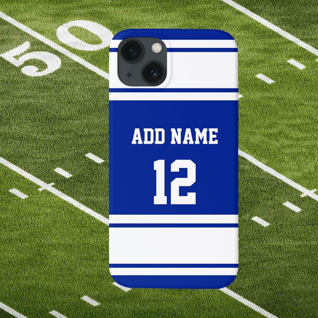 Listra Esportiva Azul e Branco (Blue and White Sports Stripe Phone Case)