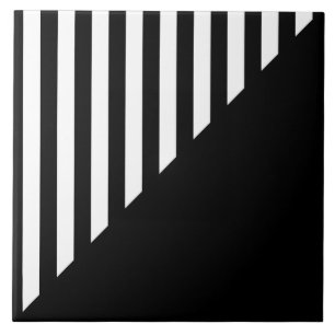 Listra Geométrica Dividida Preto e Branco Minimali