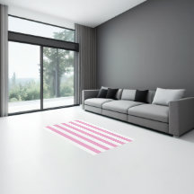 Listra Horizontal de Cabana Rosa Claro e Branco