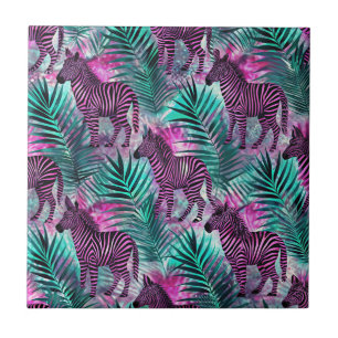 Listra Rosa Zebra Jungle Padrão Tropical