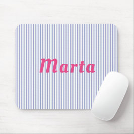listrado azul com nome rosa mousepad