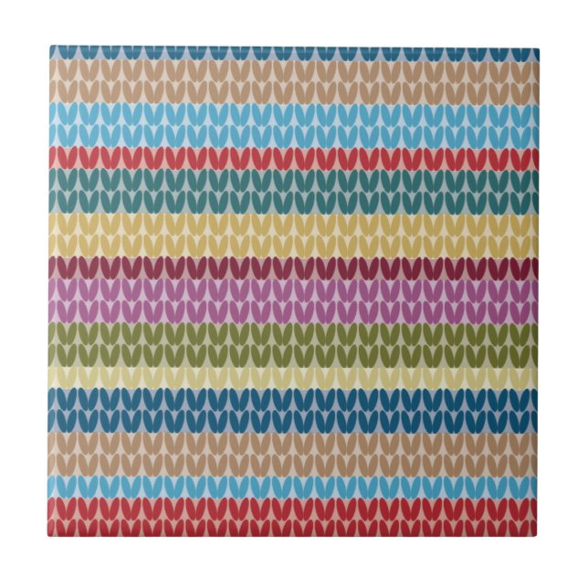 Listrado de Estilo Tricotado de Várias Cores (Frente)