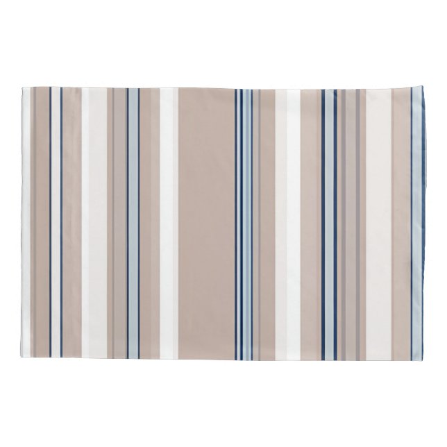 Listras Azuis, Brancas e beges com Acentos Pretos (Traseira-Esquerda)