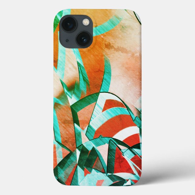 Listras azuis ou cianas sobre laranja avermelhada  (Verso)