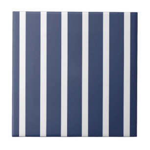 Listras Azul-Marinho Branco Grosso Fino