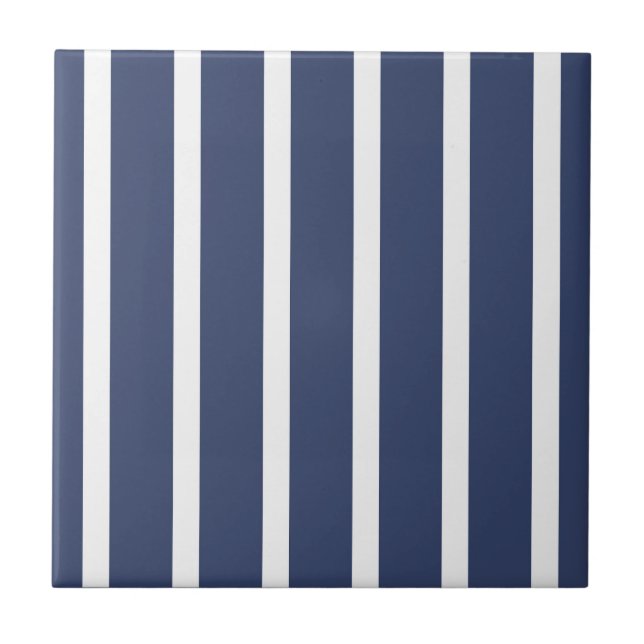 Listras Azul-Marinho Branco Grosso Fino (Frente)