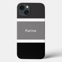 Listras cinzas, pretas e brancas personalizadas e 