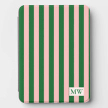 Listras Coloridas Rosa Verde Inicial Monogramada