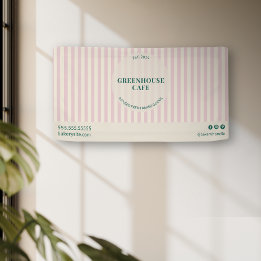 Listras Cor-de-rosa Chic Nome de Padaria Simples E