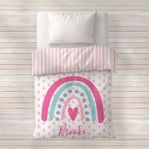 Listras de Aquarela Rosa e Branco Corações & Arco-