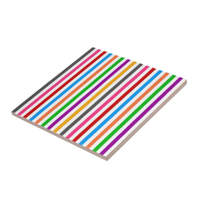 Listras de Arco-Íris Colorido - Branco  (Lateral)