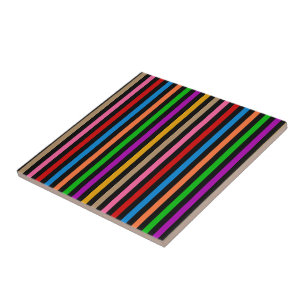 Listras de Arco-Íris Colorido - Preto