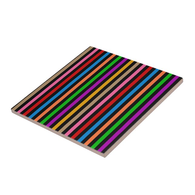 Listras de Arco-Íris Colorido - Preto  (Lateral)