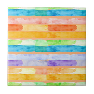Listras de Arco-Íris em Aquarela Abstrato