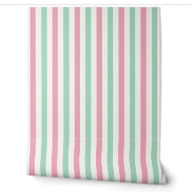 Listras de Berçário Rosa, Verde-Menta e Branco