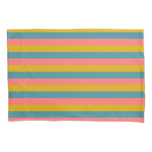 Listras de cor rosa, azul e laranja horizontais