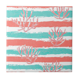Listras de Coral Padrão de Aquarela Costeira (1)
