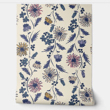 Listras de Flores Silvestres - Lavanda e Azul Jean