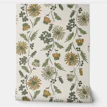 Listras de Flores Silvestres - Mostarda Dourado e 