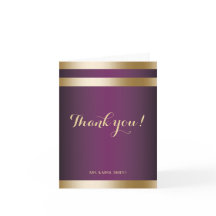 Listras de Folha Dourada Elegante Agradecimento de