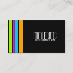 Listras de néon no cartão de visita preto
