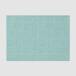 Listras de rolo de tinta azul-verde em papel tissu