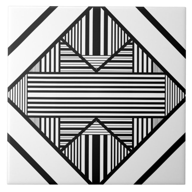 Listras de triângulo 2 em Preto e Branco (Frente)