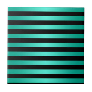 Listras de Turquesa Menta e Preto